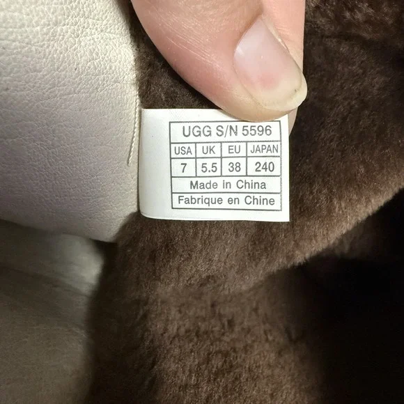 UGG Australia Elsey 5596 Brown Suede Shearling Wedge Boots Women's 7 M Fur Lined - Picture 6 of 12